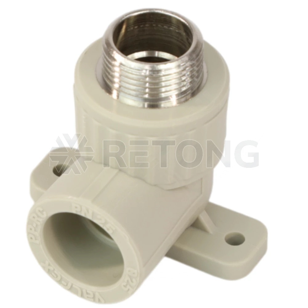 Угольник PP-R сер комб Дн20х3/4" НР с креплением VALFEX 10121120Г