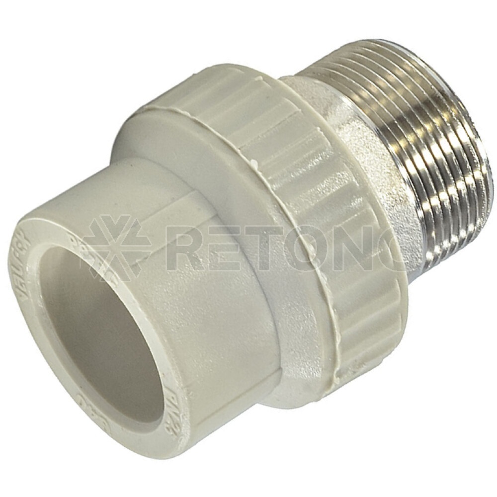 Муфта PP-R сер комб Дн40х1 1/2" НР п/ключ VALFEX 10135240Г