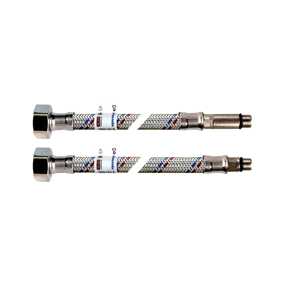 Подводка гибкая д/смес нерж М10-Н1/2" 0.5м лат/г пара AQUALINE 01442