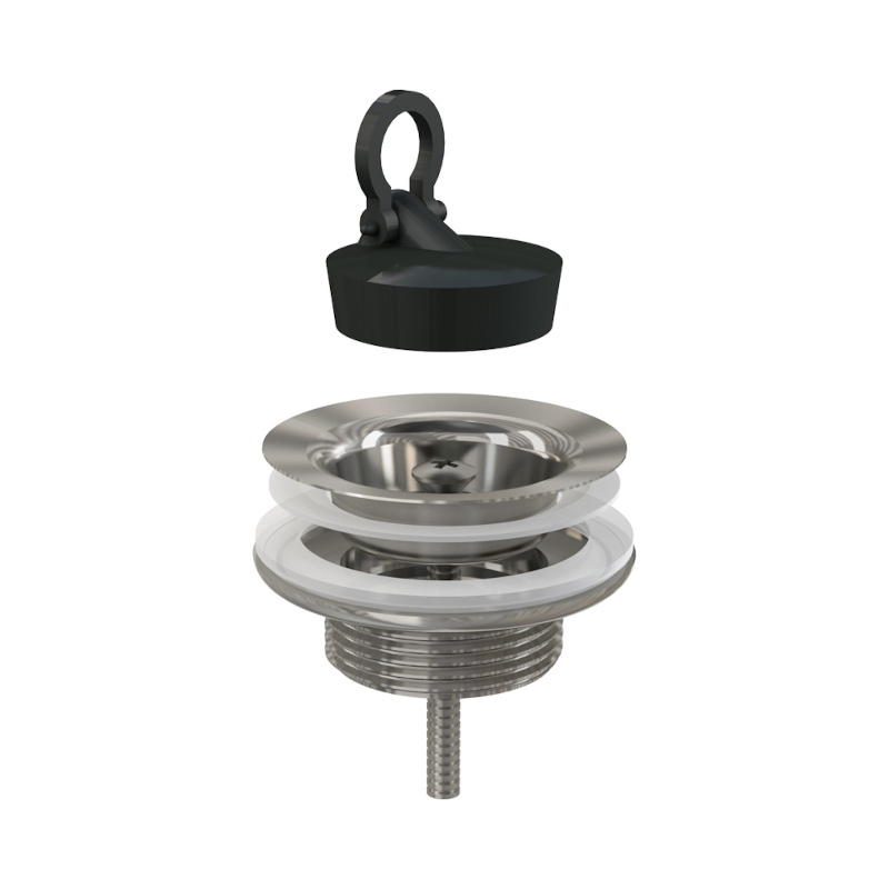 Выпуск умыв 1 1/4" нерж с пробкой нерж/сетка Alca A439