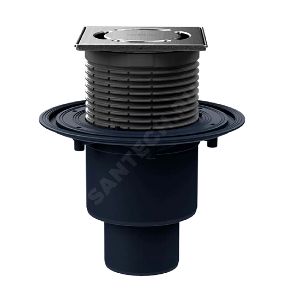 Трап рег верт/вып сух/затв Дн50/75/110 нерж/реш 115х115 HL HL310Prblue-3000