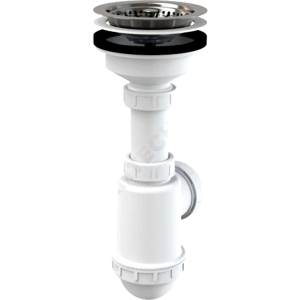 Сифон мойки бут 3 1/2"x40/50 нерж/сетка Alca A446