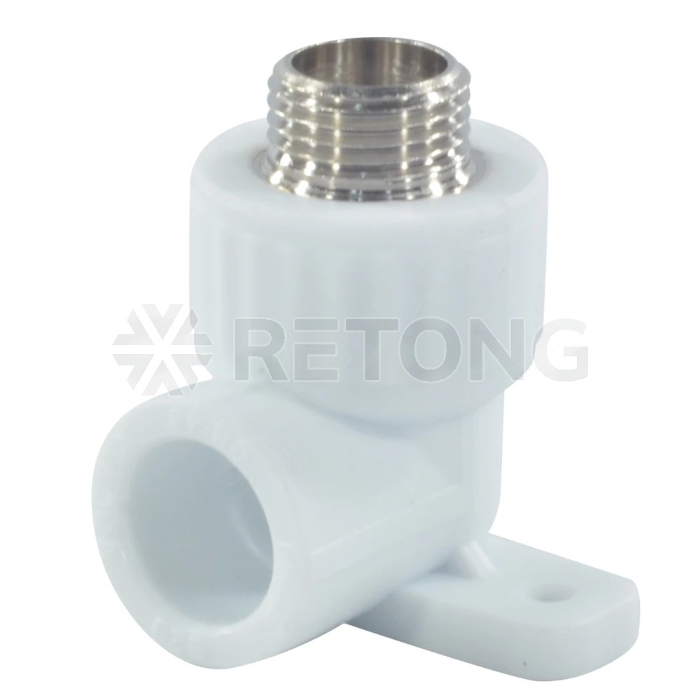 Угольник PP-R бел комб Дн20х1/2" НР с креплением VALFEX 10121020