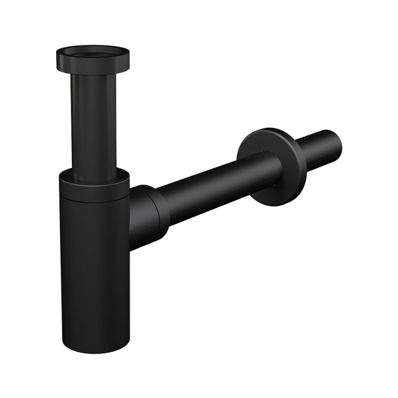 Сифон умыв бут б/вып 1 1/4"x32 лат пр/тр 32 чер мат DESIGN Alca A400BLACK