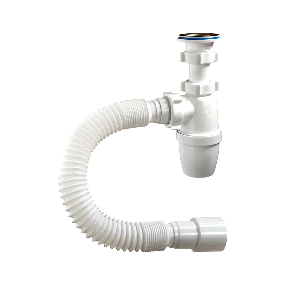Сифон умыв бут 1 1/4"x40 гофр 40х40/50 нерж/сетка Орио А-3202