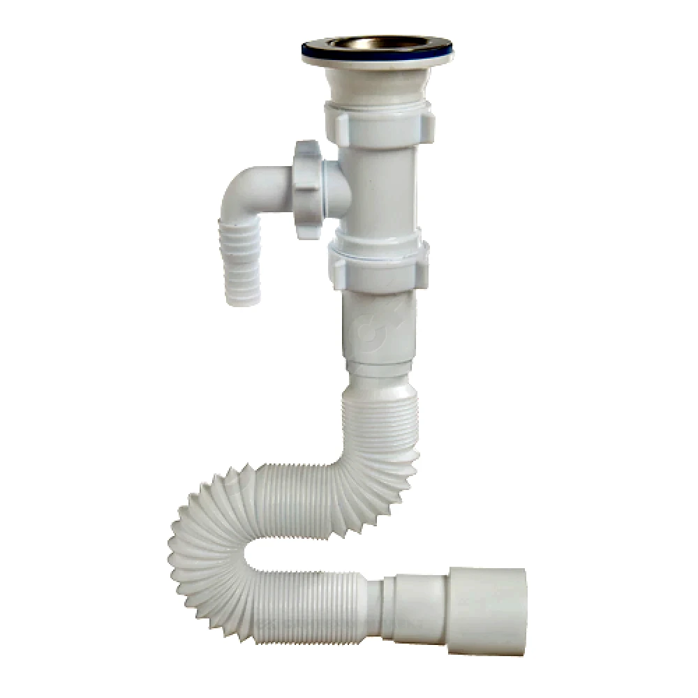 Сифон умыв гофр 1 1/2"x40/50 L=470-1250мм отв нерж/сетка Орио А-30135