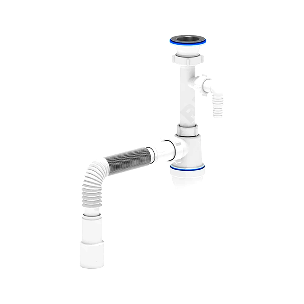 Сифон умыв/мойка бут 1 1/2"x40 гофр 40х40/50 отв нерж/сетка Ани АНИ Пласт C0315