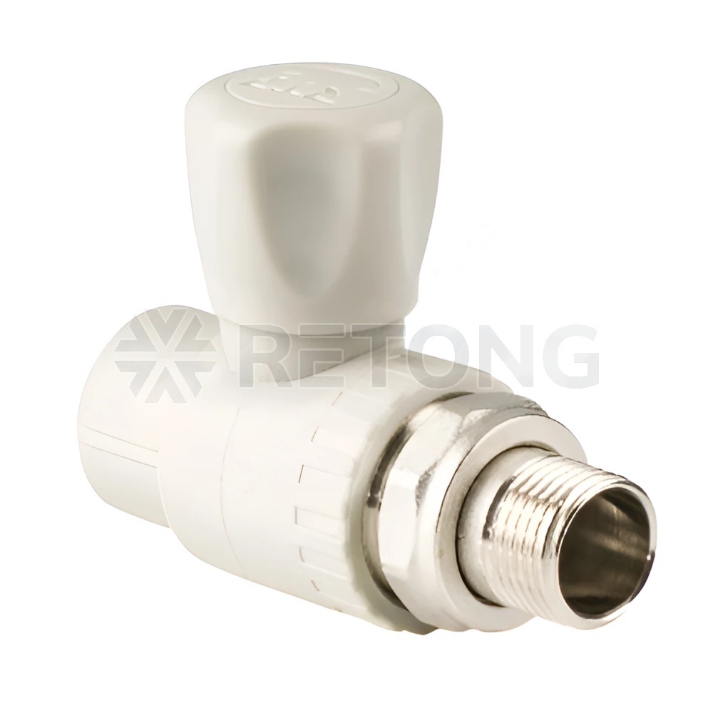 Кран шаровой PP-R сер Дн20х1/2" НР прям д/рад РосТурПласт 27903