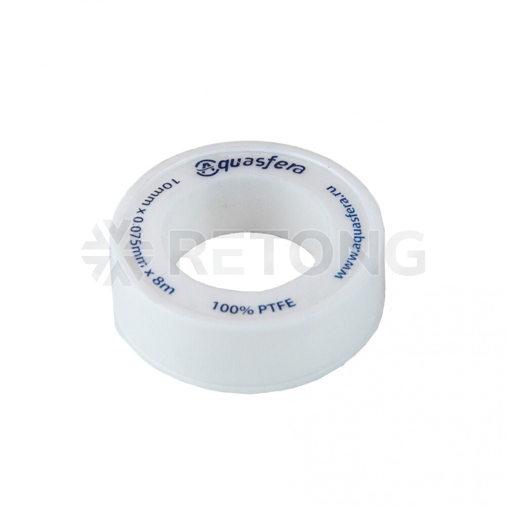 Лента ФУМ PTFE катушка 10ммх0,075ммх8м вода 6020 Aquasfera 6020-01