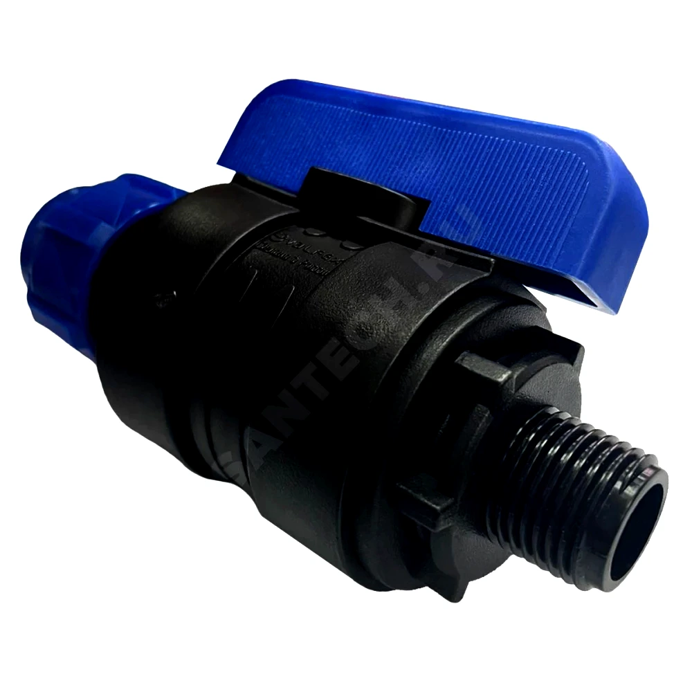 Кран шар компресс ПЭ Дн20х1/2" НР Ру16 VALFEX 1210012620012