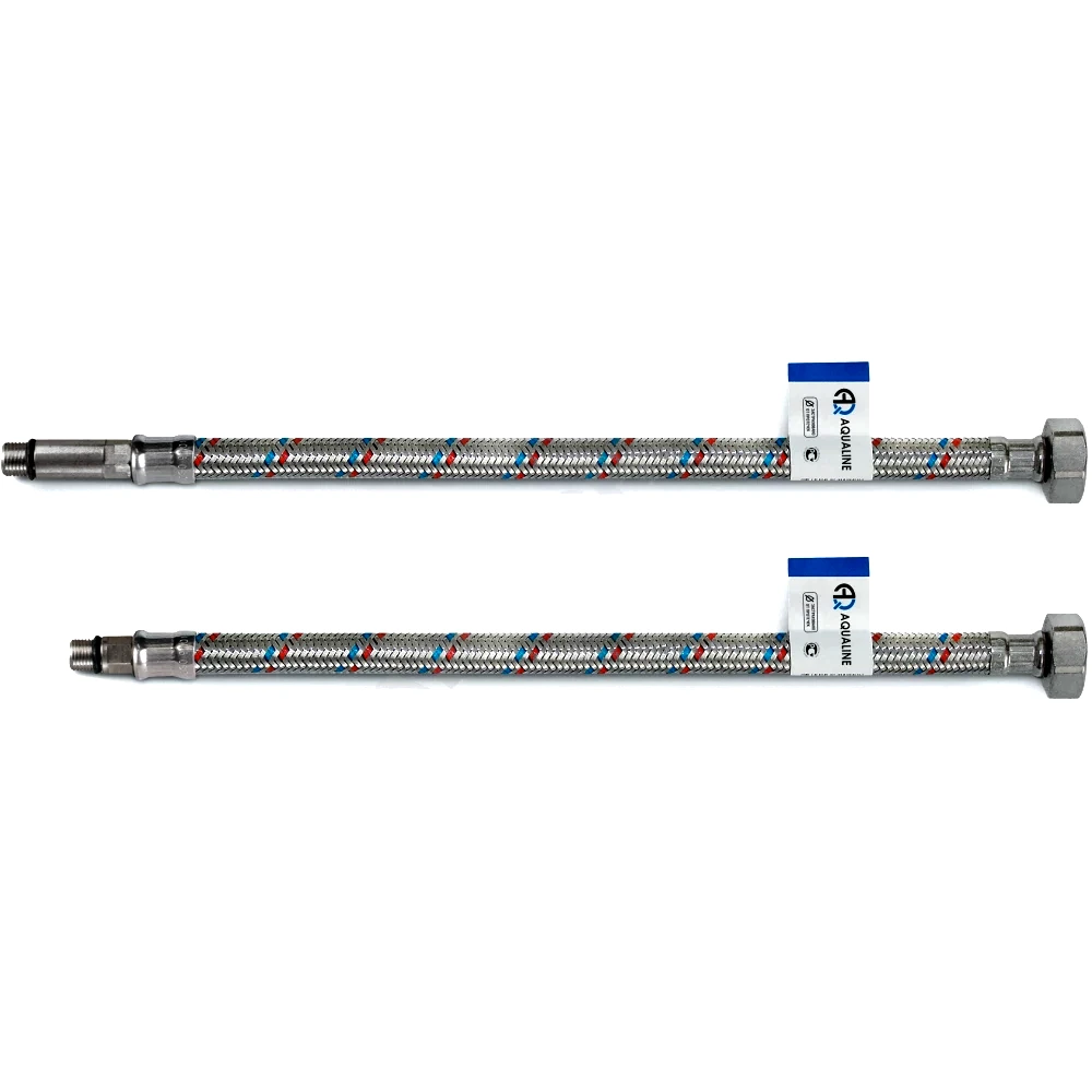 Подводка гибкая д/смес нерж М10-Н1/2" 1м нж/г пара AQUALINE 04835