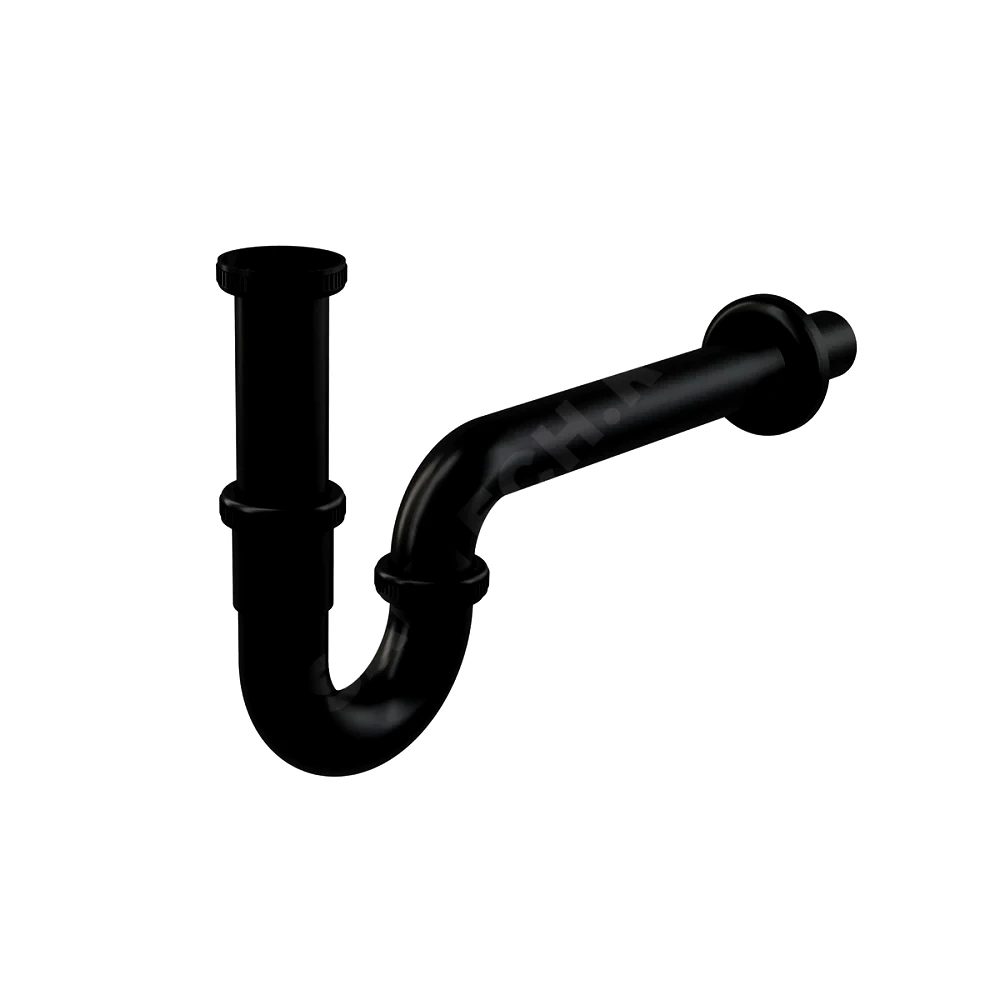 Сифон умыв труб б/вып 1 1/4"x32 лат пр/тр 32 чер мат Alca A4320BLACK