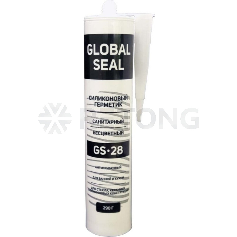 Герметик силикон санитарный 290гр бесцветный GS28 GlobalSeal