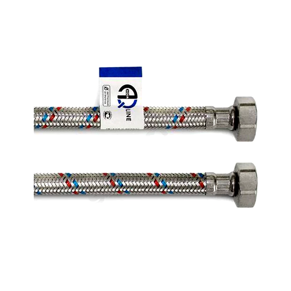 Подводка гибкая д/воды нерж Н1/2"-Н1/2" 2м лат/г AQUALINE 01422