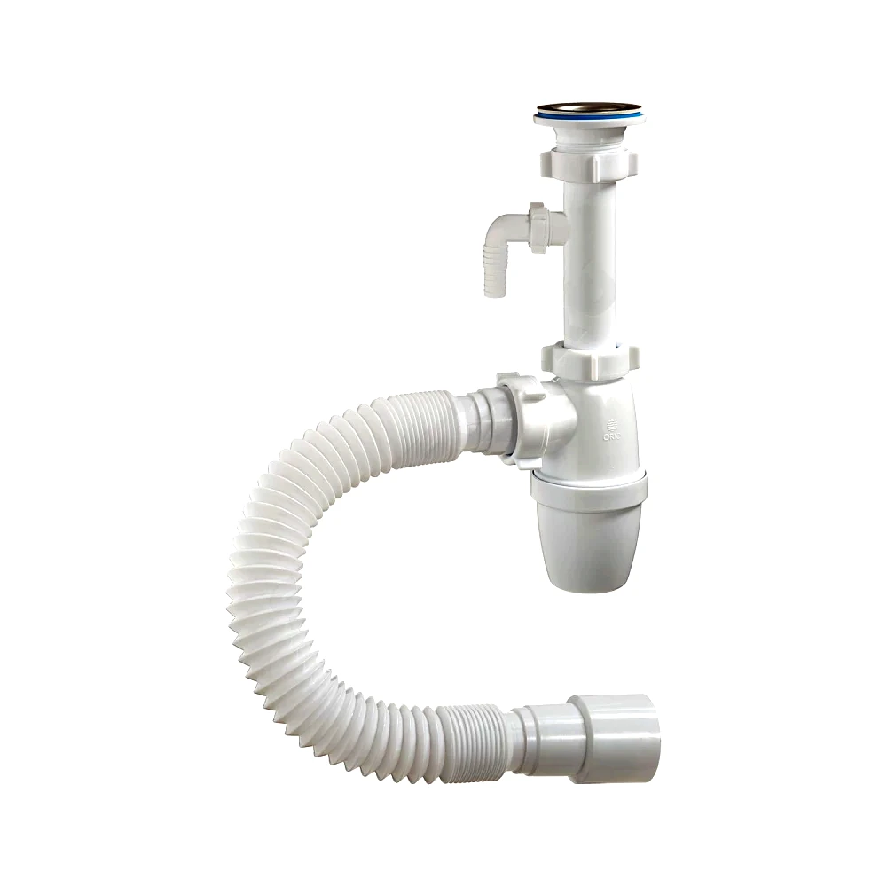 Сифон умыв бут 1 1/4"x40 гофр 40х40/50 отв нерж/сетка Орио А-32079