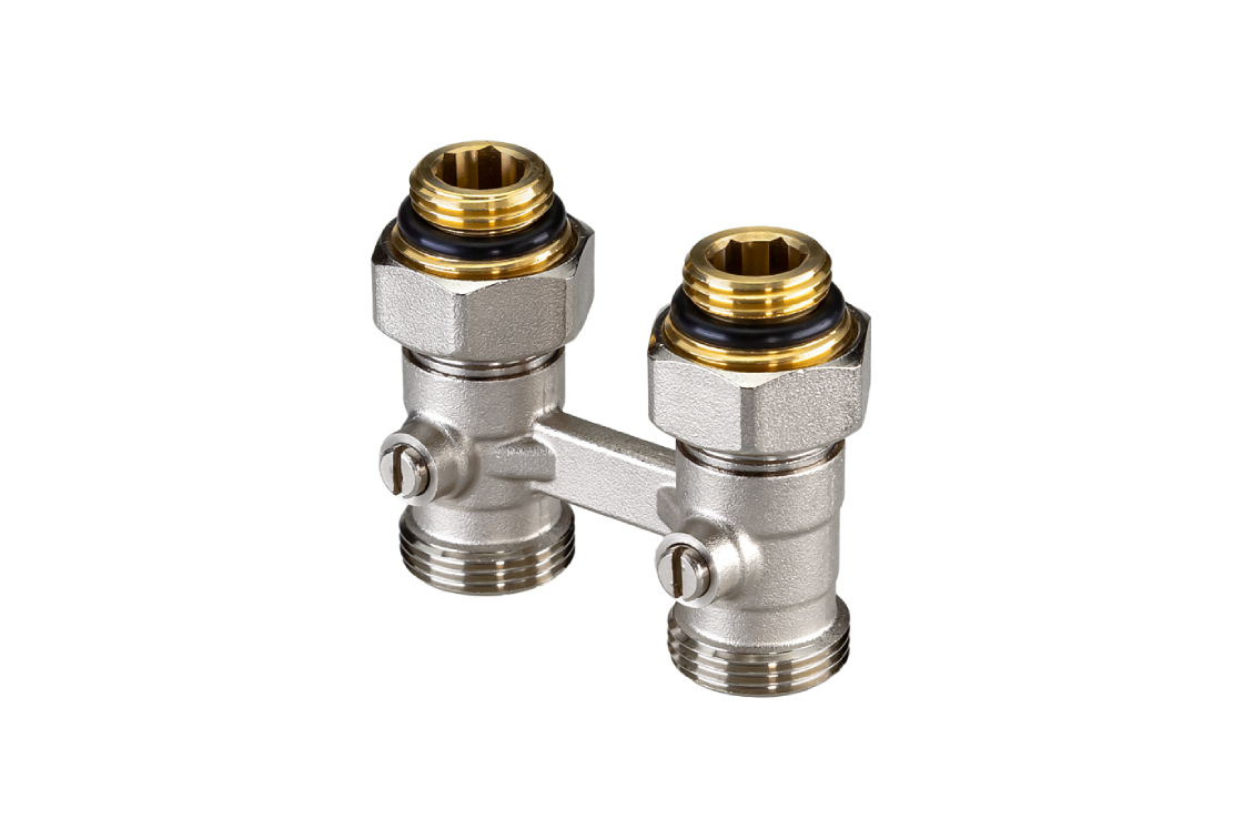 Клапан запорный Ридан для нижнего присоединения к радиатору подкл. 1/2x3/4 PN10 Tmax 120 °C прямой
