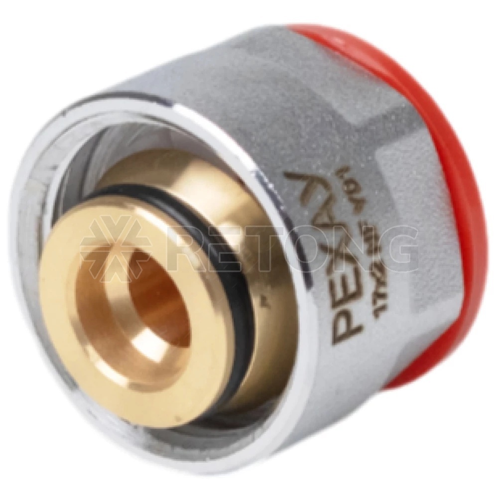 Соединитель PE-X хром обж Дн17х3/4" ЕК ВР THERM S Рехау 12506073002