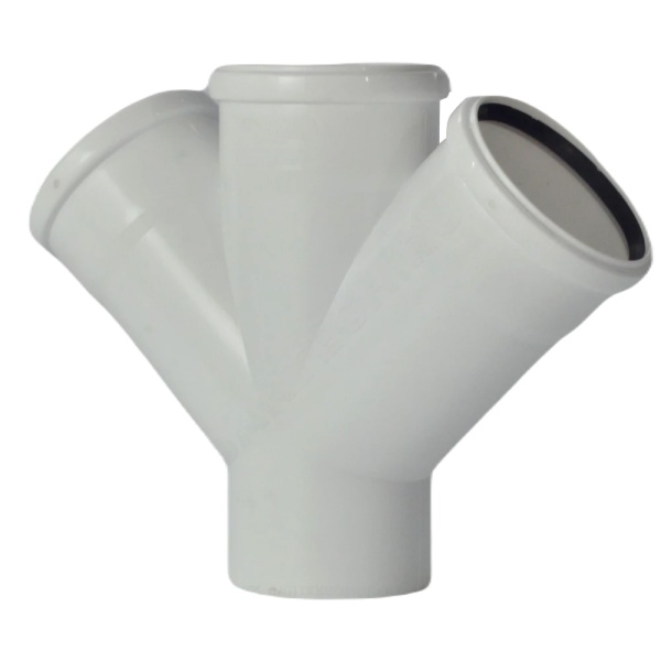 Крестовина PP-M 1-пл бел б/ш Дн110х110х110х45гр в/к РосТурПласт 24763