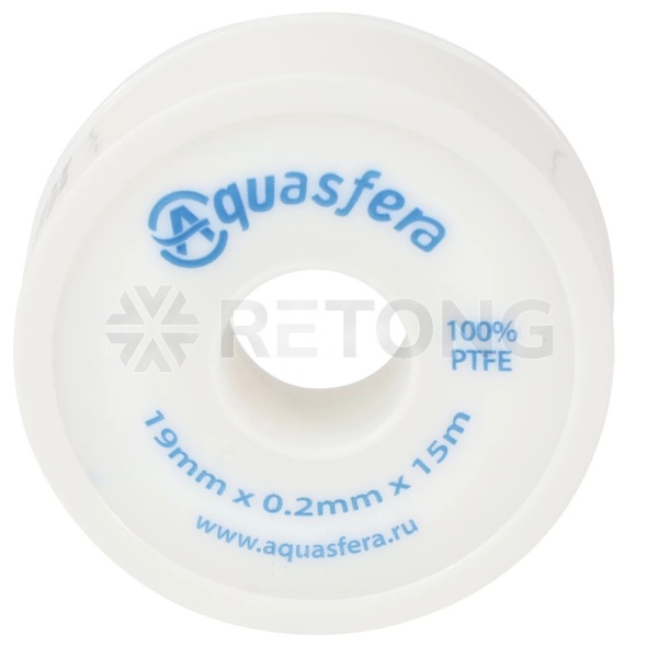 Лента ФУМ PTFE катушка 19ммх0,2ммх15м вода 6020 Aquasfera 6020-04
