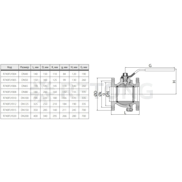 Кран шар чуг R740F Ду125 Ру16 фл полн 120С Giacomini R740FLY012