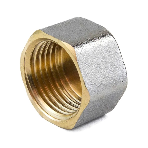 Заглушка лат Ду50 ВР никель ГОСТ 32585 Aquasfera 9016-06