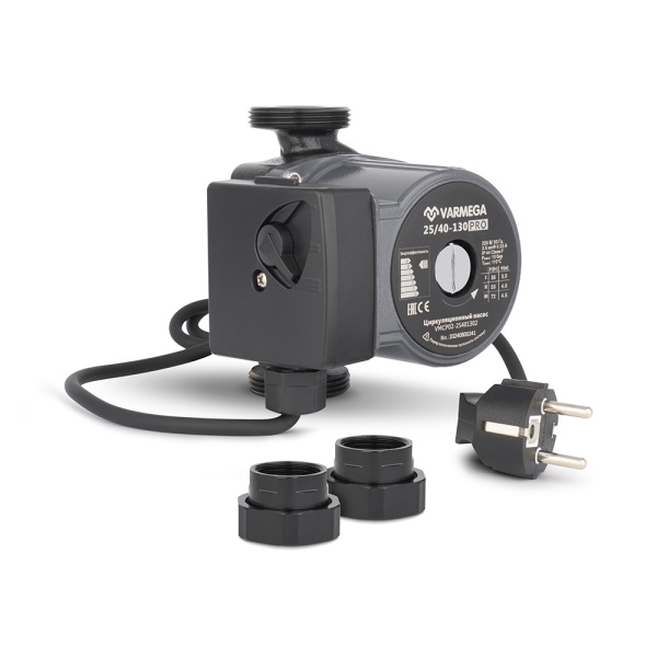 Насос циркуляционный Varmega VMCP02 PRO 25/40 130, VMCP02-25401302, с гайками