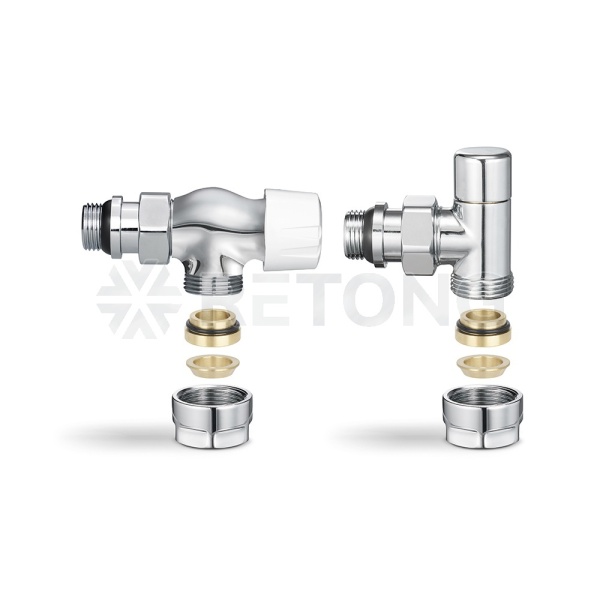 Комплект термостатический с запорным клапаном Varmega №3 VMDV12-410415, 1/2" x 3/4"EK ВР-НР, осевой,