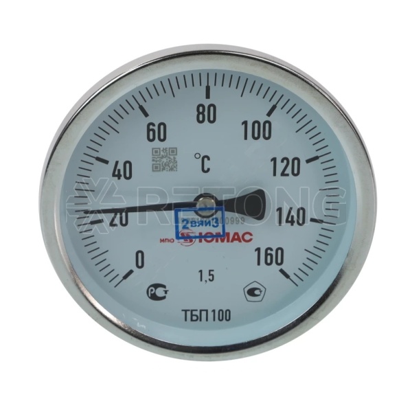 Термометр биметалл ТБП-Т 160С Дк100 L=100 G1/2" осев НПО ЮМАС