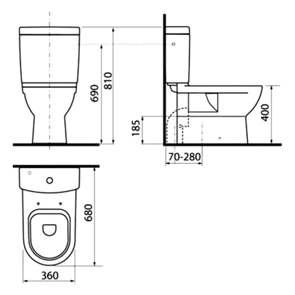 Бачок д/унит Mio Dual Flush н/под в/к 2реж Jika 8.2771.3.000.242.1