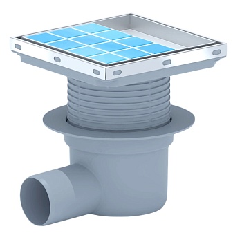 Трап рег гор/вып сух/затв Дн50 нерж/реш 150х150 АНИ Пласт TQ5812