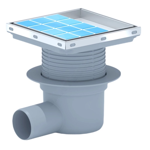 Трап рег гор/вып сух/затв Дн50 нерж/реш 150х150 АНИ Пласт TQ5812