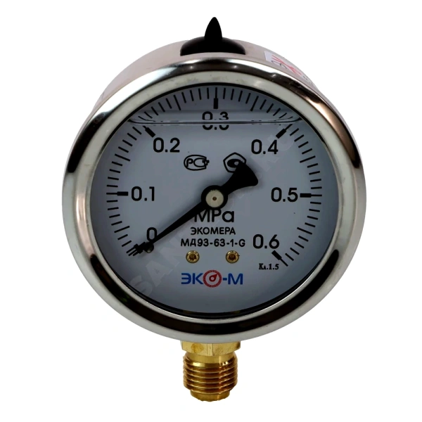 Манометр рад гидр МД93 0-0,6МПаДк63 G1/4" глиц нерж ЭКОМЕРА