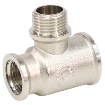 Тройник лат перех Ду15 м/р/м никель VALFEX VF.132.N.012