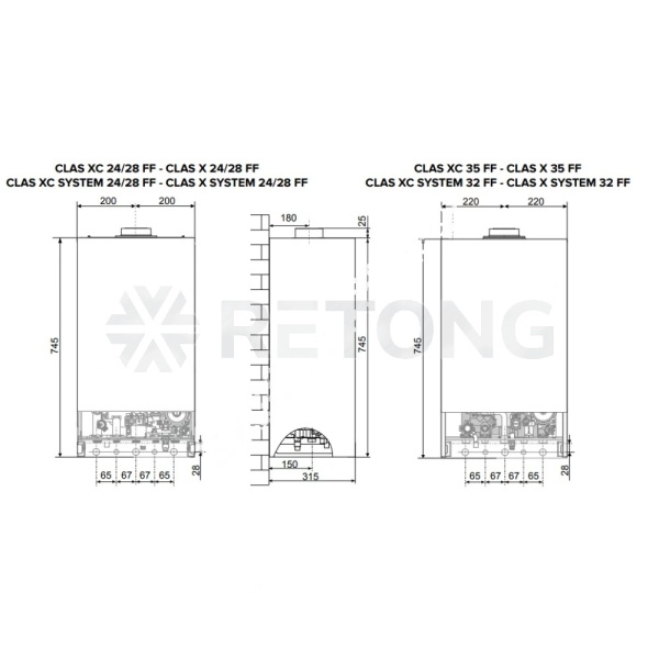 Котел газ наст 1/конт 33.3кВт CLAS XC SYSTEM 28 FF Ariston 3301680