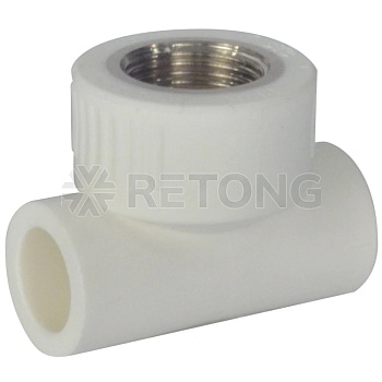 Тройник PP-R бел комб Дн20х3/4" ВР ZFPCL