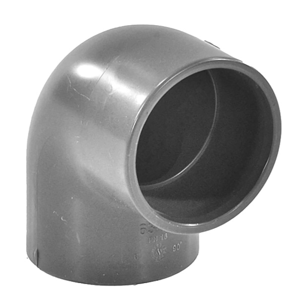 Отвод НПВХ нап сер Дн110х90гр Ру16 п/клей Aquaviva ELW11090