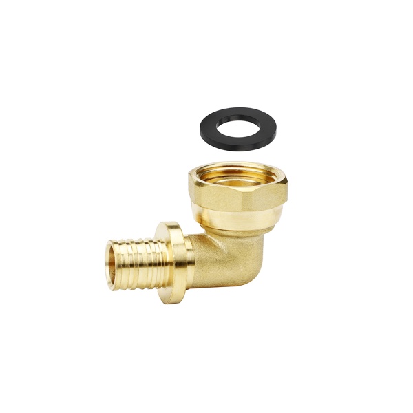 Угольник (угол) 90° с внутренней резьбой Varmega Slide-fit VM51911, 16x1/2", с накидной гайкой, акси