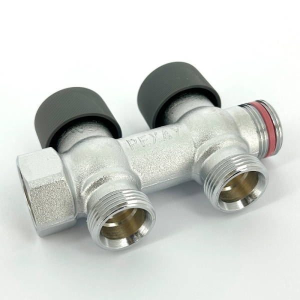 Коллектор лат клап запорн-рег 3/4" м/р 2в 3/4" н/р Рехау 11316443001