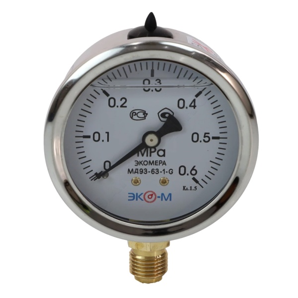 Манометр рад гидр МД93 0-2,5МПаДк63 G1/4" глиц нерж ЭКОМЕРА