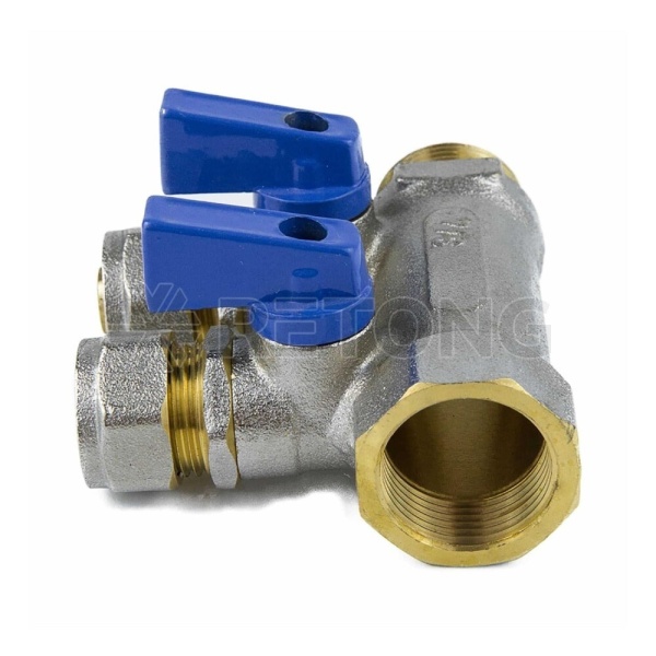 Коллектор лат шар/к син 3/4" м/р 4в Дн16 обжим мп 35мм Aquasfera 7015-05