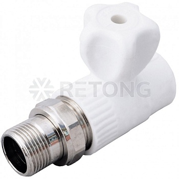 Кран шаровой PP-R бел Дн20х1/2" НР прям д/рад VALFEX 10149020