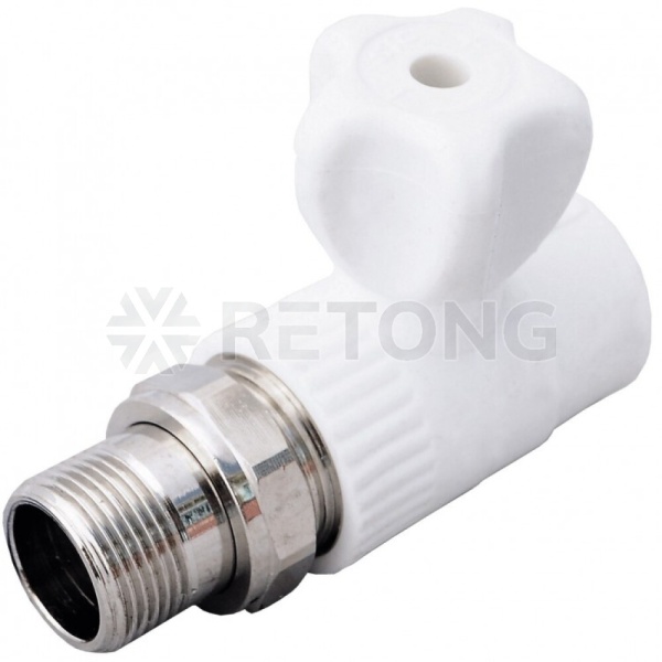 Кран шаровой PP-R бел Дн20х1/2" НР прям д/рад VALFEX 10149020