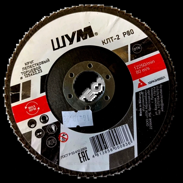 Круг лепестковый КЛТ-2 125х22 A80
