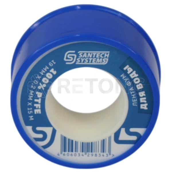 Лента ФУМ PTFE катушка 19ммх0,2ммх15м вода FU10 SantechSystems