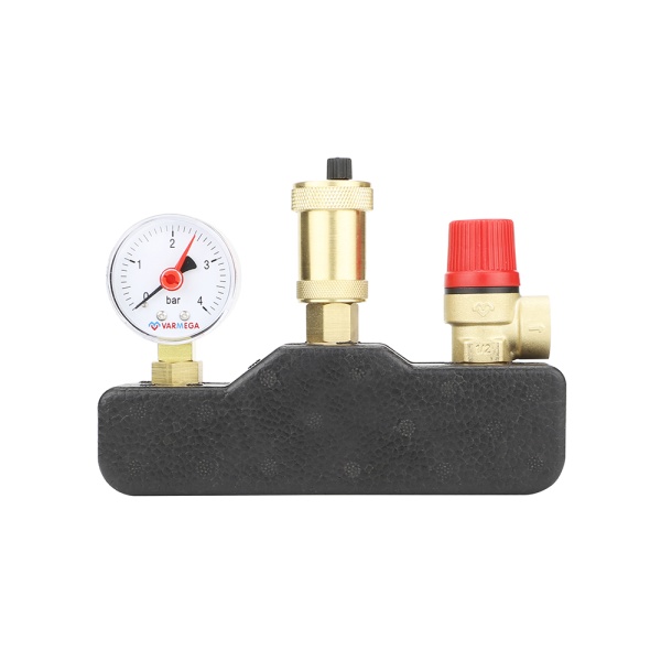 Группа безопасности котла Varmega VM16011, 1", латунь, с термоизоляцией