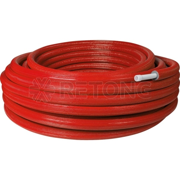 Труба PE-Xa/EVOH изол 6мм крас Дн25х3,5 Ру10 Т95C 50м РОС