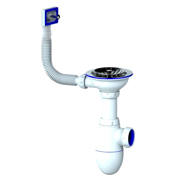 Сифон мойки бут г/пер 3 1/2"x40 нерж/сетка Unicorn B410P