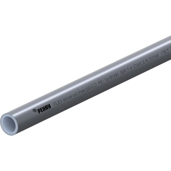 Труба PE-Xa/EVOH flex сер Дн20х2,8 Ру10 Т95C 100м Рехау 11303803100