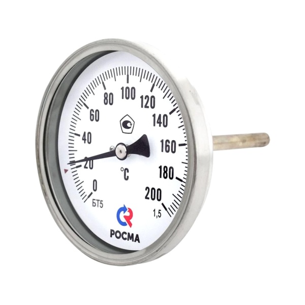 Термометр биметалл БТ-51.211 200С Дк100 L=200 G1/2" осев Росма 00000002562