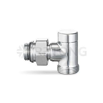 Узел нижнего подключения одинарный Varmega VMDV22-400415, 1/2"х3/4"EK НР, угловой, хром